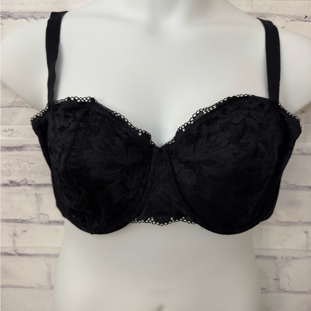Soma Size 42DD Bra Embraceable‎ Balconette Black Lace Underwire Sexy